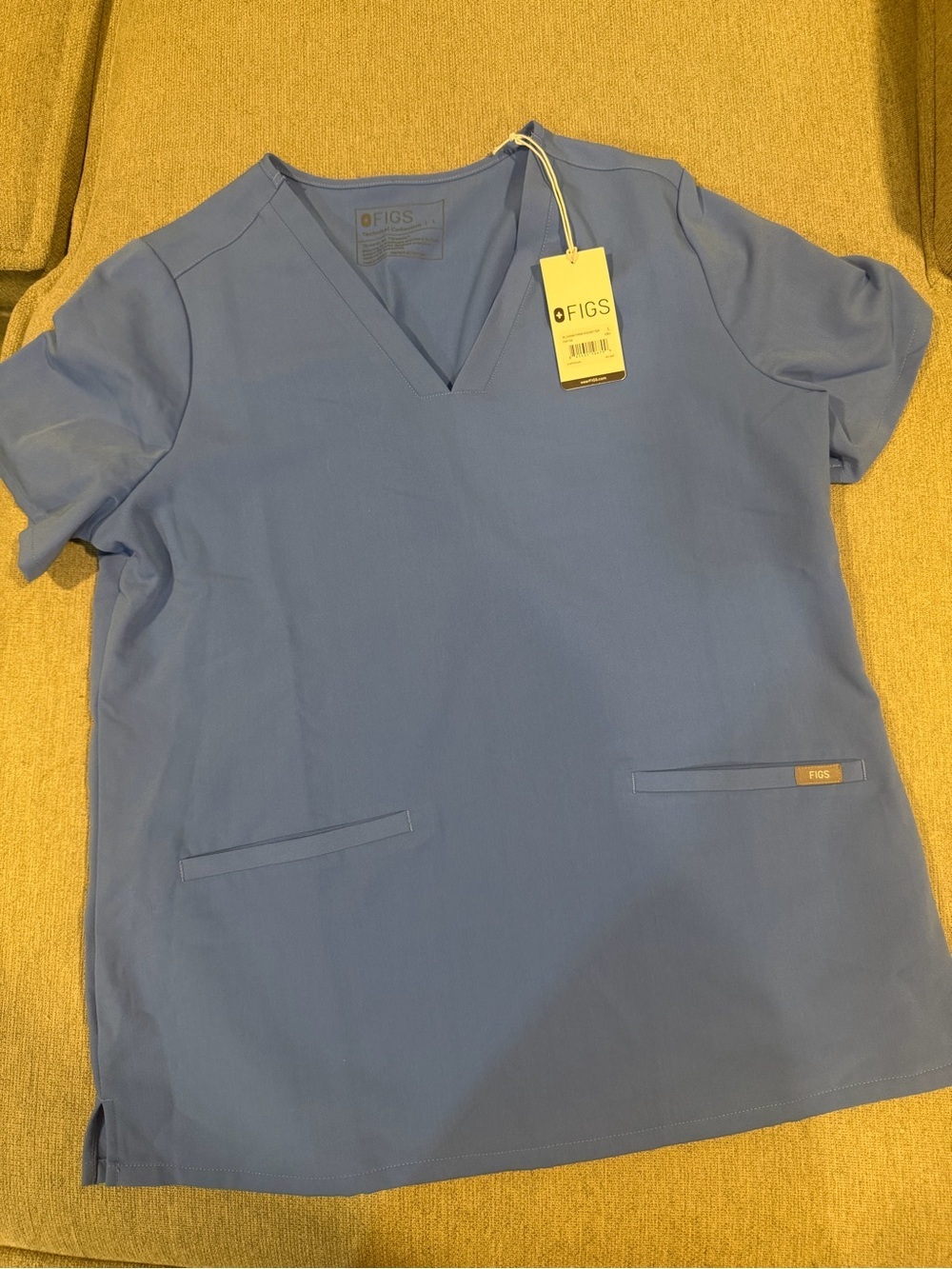 Figs V-Neck Scrub Top in Slate
